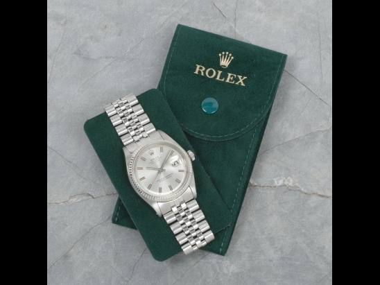 Rolex Datejust 36 Argento Wide Boy Jubilee Silver Lining Dial  Watch  1601 